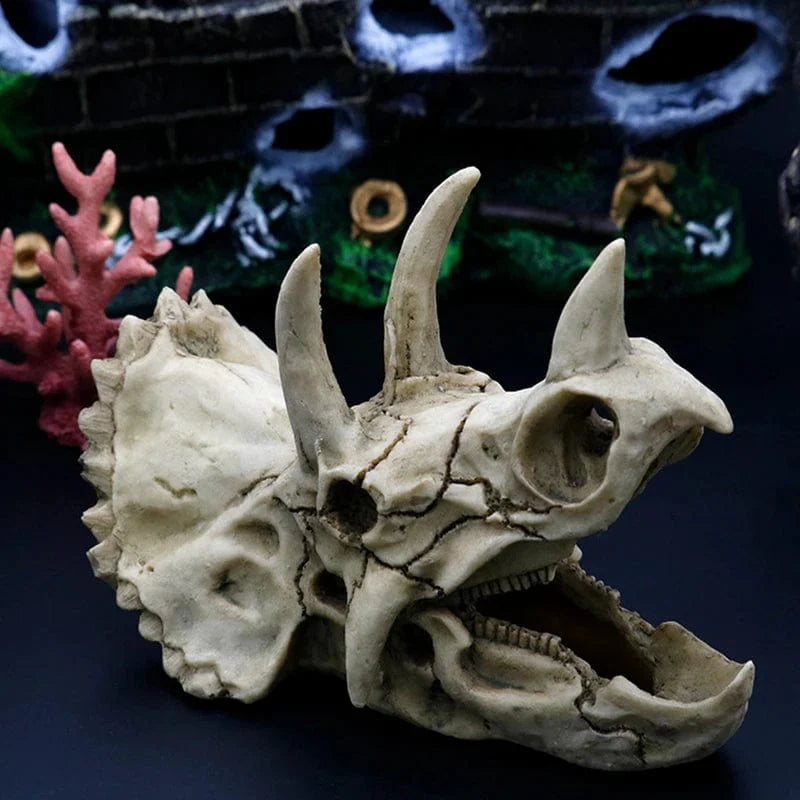 Tiere Schädel Fisch Tank Fossil Dinosaurier Ornamente Aquarium Nashorn Knochen Dekoration Fischschüssel Krokodil Quallen Karpfen Schildkröte | Brehn