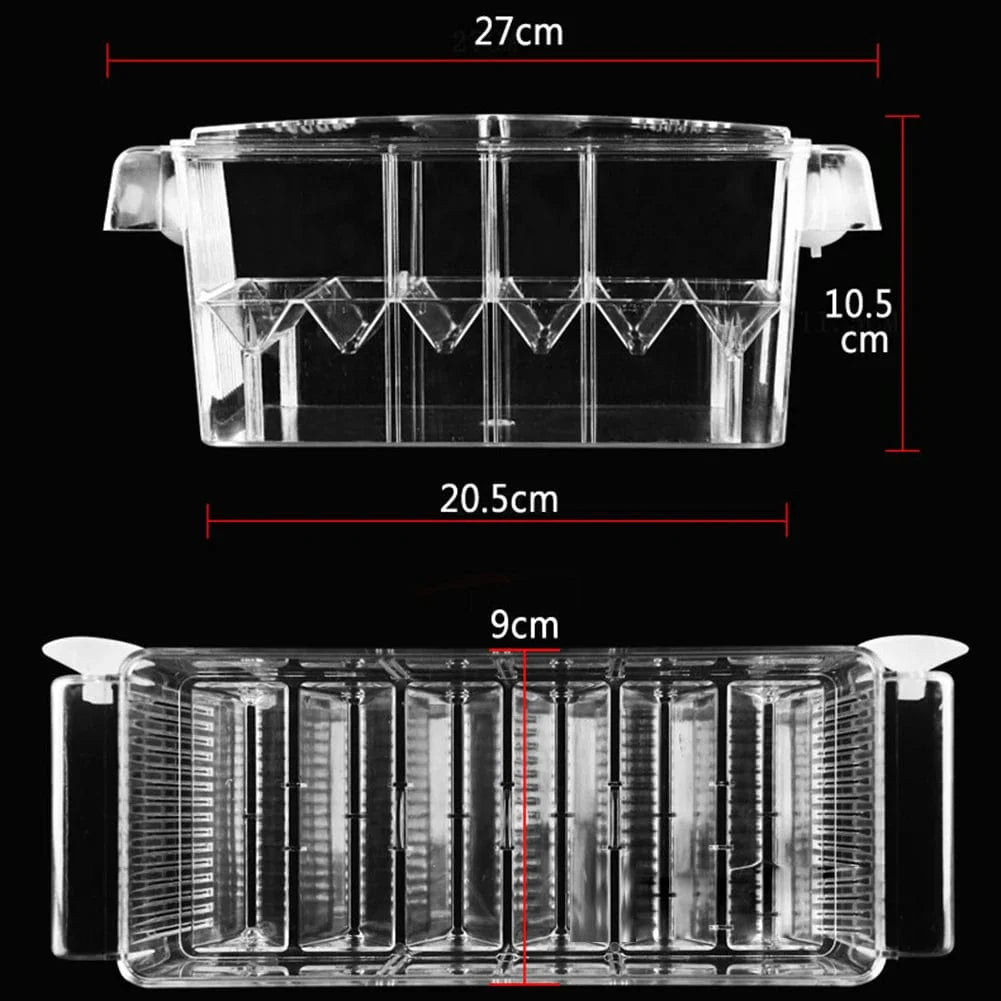 Aquarium Zucht Inkubator Isolationsbox Doppelter Layer 4 Räume Transparentes Acryl Selbstschwimmende Fischbrutkasten Fischtank | Brehn