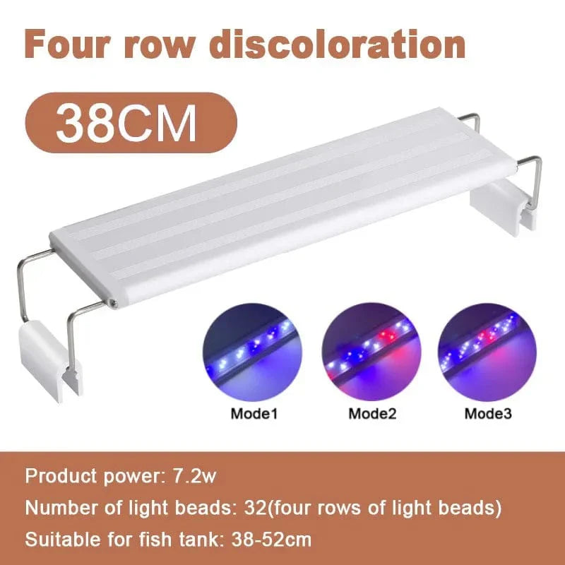 Aquarium LED-Licht Super Slim Fisch Tank Licht Pflanzenwachstumsbeleuchtung 28-58 cm Aufhellend Erweiterbar Clip 220V Für Fisch Tank | Brehn
