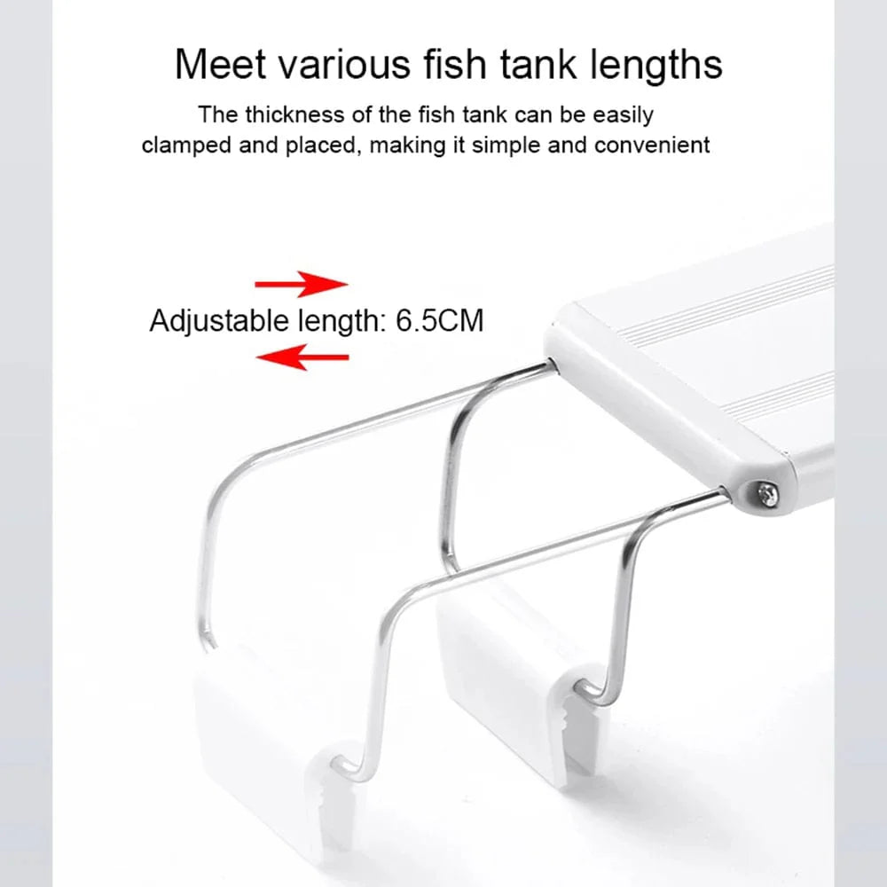 Aquarium LED-Licht Super Slim Fisch Tank Licht Pflanzenwachstumsbeleuchtung 28-58 cm Aufhellend Erweiterbar Clip 220V Für Fisch Tank | Brehn