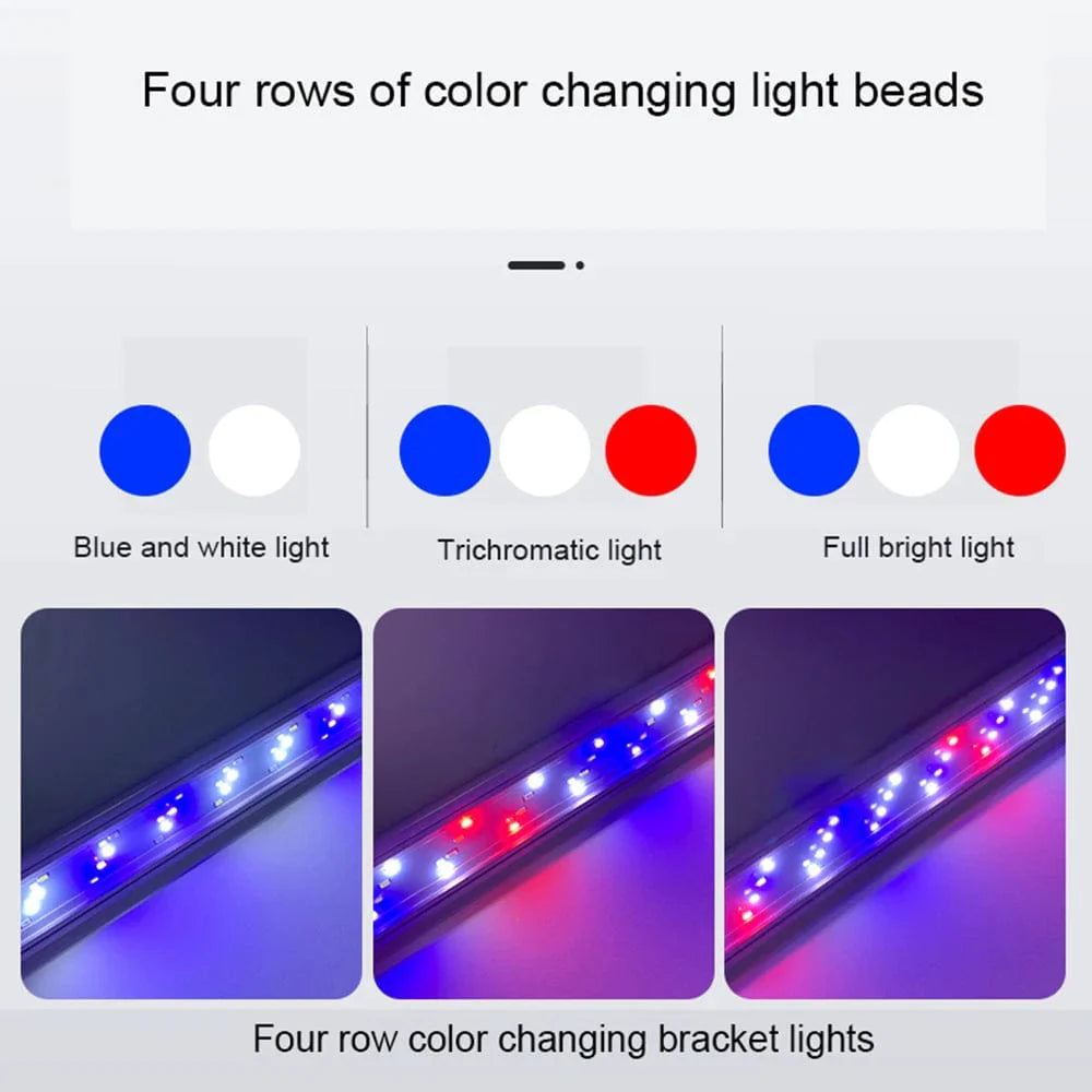 Aquarium LED-Licht Super Slim Fisch Tank Licht Pflanzenwachstumsbeleuchtung 28-58 cm Aufhellend Erweiterbar Clip 220V Für Fisch Tank | Brehn