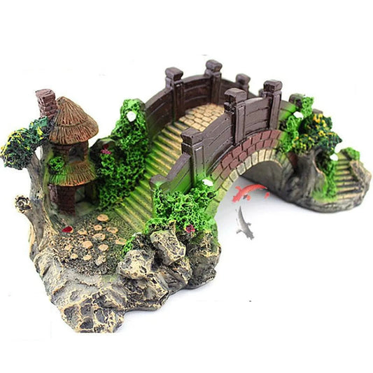 Fischtank Künstliche Brücke Harz Landschaft Dekoration Brücke Aquarium Ausstattungszubehör Ornament Höhle Aquatische Haustierfische | Brehn
