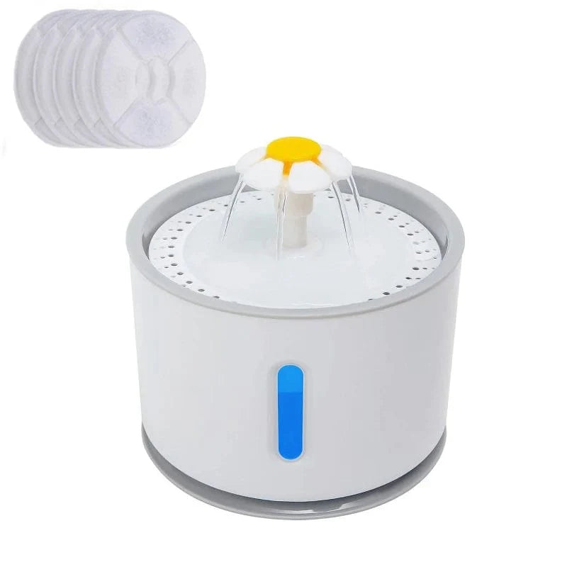 Automatische Haustier-Katzen-Wasserspender mit LED-Beleuchtung 5 Stück Filter 2,4L USB Hunde Katzen Leiser Trinker Futterspender Schüssel Trinkspender | Brehn