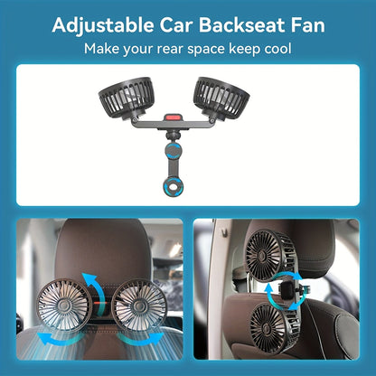 1 Stück Auto Lüfter, Auto Kleiner Klimaanlage, Doppelköpfiger Hecklüfter, Starker Wind, 360 Grad Drehung, Großes Luftvolumen, Subwoofer Betrieb, Basis Fixierclip Montagemethode, Geeignet Für Auto Zuhause | Brehn