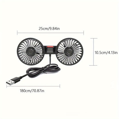 1 Stück Auto Lüfter, Auto Kleiner Klimaanlage, Doppelköpfiger Hecklüfter, Starker Wind, 360 Grad Drehung, Großes Luftvolumen, Subwoofer Betrieb, Basis Fixierclip Montagemethode, Geeignet Für Auto Zuhause | Brehn