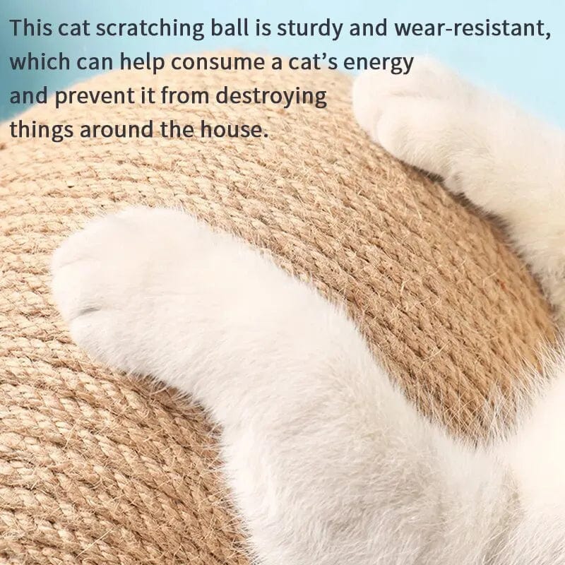 Kat Kratzbaum Ball Spielzeug Sisal und Holz Stabiler Dreieck Katzen Innen Stuff Robustes Kratzen Cool Kratzen auf Stand Drehen | Brehn