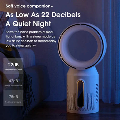 Desktop klingenloser elektrischer Ventilator Tischventilator 5 Geschwindigkeits Turmventilator für Baby Kühler Klimaanlage USB wiederaufladbarer Kühler Ventilator | Brehn