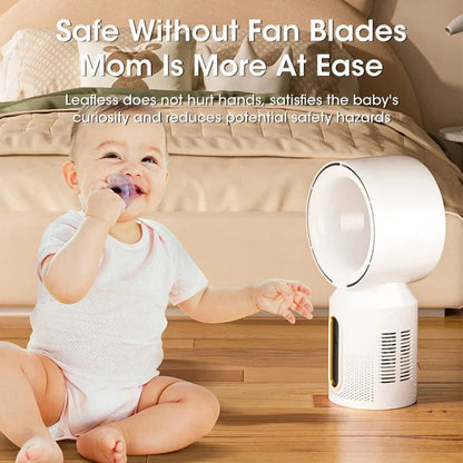 Desktop klingenloser elektrischer Ventilator Tischventilator 5 Geschwindigkeits Turmventilator für Baby Kühler Klimaanlage USB wiederaufladbarer Kühler Ventilator | Brehn
