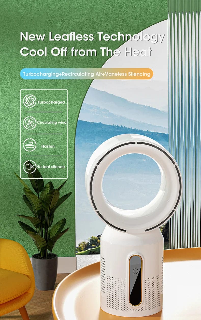 Desktop klingenloser elektrischer Ventilator Tischventilator 5 Geschwindigkeits Turmventilator für Baby Kühler Klimaanlage USB wiederaufladbarer Kühler Ventilator | Brehn