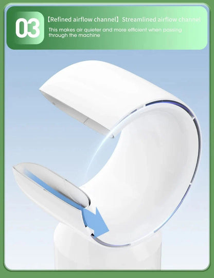 Desktop klingenloser elektrischer Ventilator Tischventilator 5 Geschwindigkeits Turmventilator für Baby Kühler Klimaanlage USB wiederaufladbarer Kühler Ventilator | Brehn