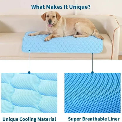 Hundekühlmatte Eis-Seidenstoff Selbstkühlendes Gel Atmungsaktive Waschbare Sommer Haustiermatte für Hunde Katzen Sofa Hundehütte Bett Bequem La | Brehn