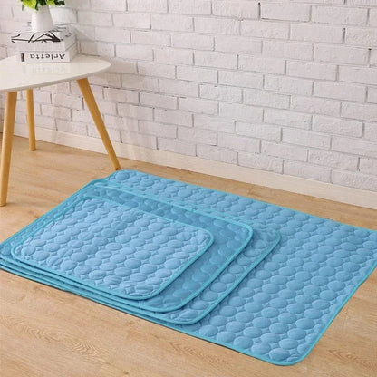 Hundekühlmatte Eis-Seidenstoff Selbstkühlendes Gel Atmungsaktive Waschbare Sommer Haustiermatte für Hunde Katzen Sofa Hundehütte Bett Bequem La | Brehn