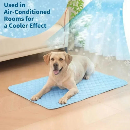Hundekühlmatte Eis-Seidenstoff Selbstkühlendes Gel Atmungsaktive Waschbare Sommer Haustiermatte für Hunde Katzen Sofa Hundehütte Bett Bequem La | Brehn