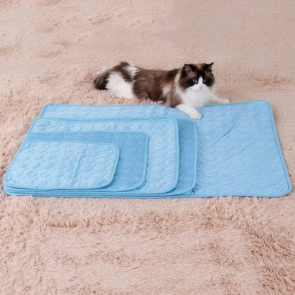 Hundekühlmatte Eis-Seidenstoff Selbstkühlendes Gel Atmungsaktive Waschbare Sommer Haustiermatte für Hunde Katzen Sofa Hundehütte Bett Bequem La | Brehn