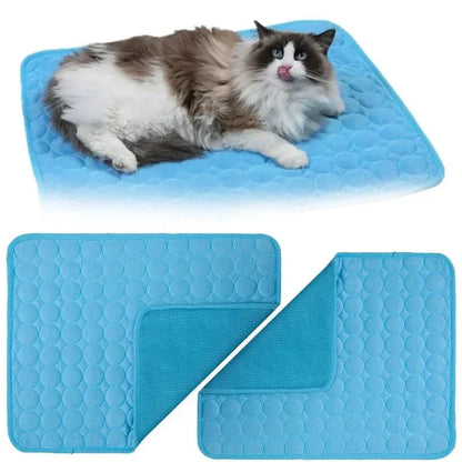 Hundekühlmatte Eis-Seidenstoff Selbstkühlendes Gel Atmungsaktive Waschbare Sommer Haustiermatte für Hunde Katzen Sofa Hundehütte Bett Bequem La | Brehn