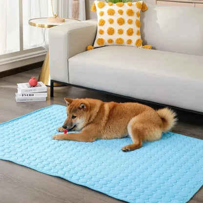 Hundekühlmatte Eis-Seidenstoff Selbstkühlendes Gel Atmungsaktive Waschbare Sommer Haustiermatte für Hunde Katzen Sofa Hundehütte Bett Bequem La | Brehn