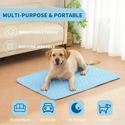 Hundekühlmatte Eis-Seidenstoff Selbstkühlendes Gel Atmungsaktive Waschbare Sommer Haustiermatte für Hunde Katzen Sofa Hundehütte Bett Bequem La | Brehn