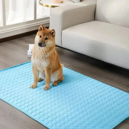 Hundekühlmatte Eis-Seidenstoff Selbstkühlendes Gel Atmungsaktive Waschbare Sommer Haustiermatte für Hunde Katzen Sofa Hundehütte Bett Bequem La | Brehn