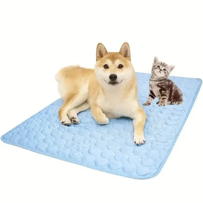 Hundekühlmatte Eis-Seidenstoff Selbstkühlendes Gel Atmungsaktive Waschbare Sommer Haustiermatte für Hunde Katzen Sofa Hundehütte Bett Bequem La | Brehn