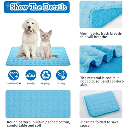Hunde Selbst Kühlmatte Haustier Katze Kühlmatte Und Schlafunterlage Für Haustiere Sommer Kühlpads Decke Waschbar Eis Seide Atmungsaktive Matte | Brehn
