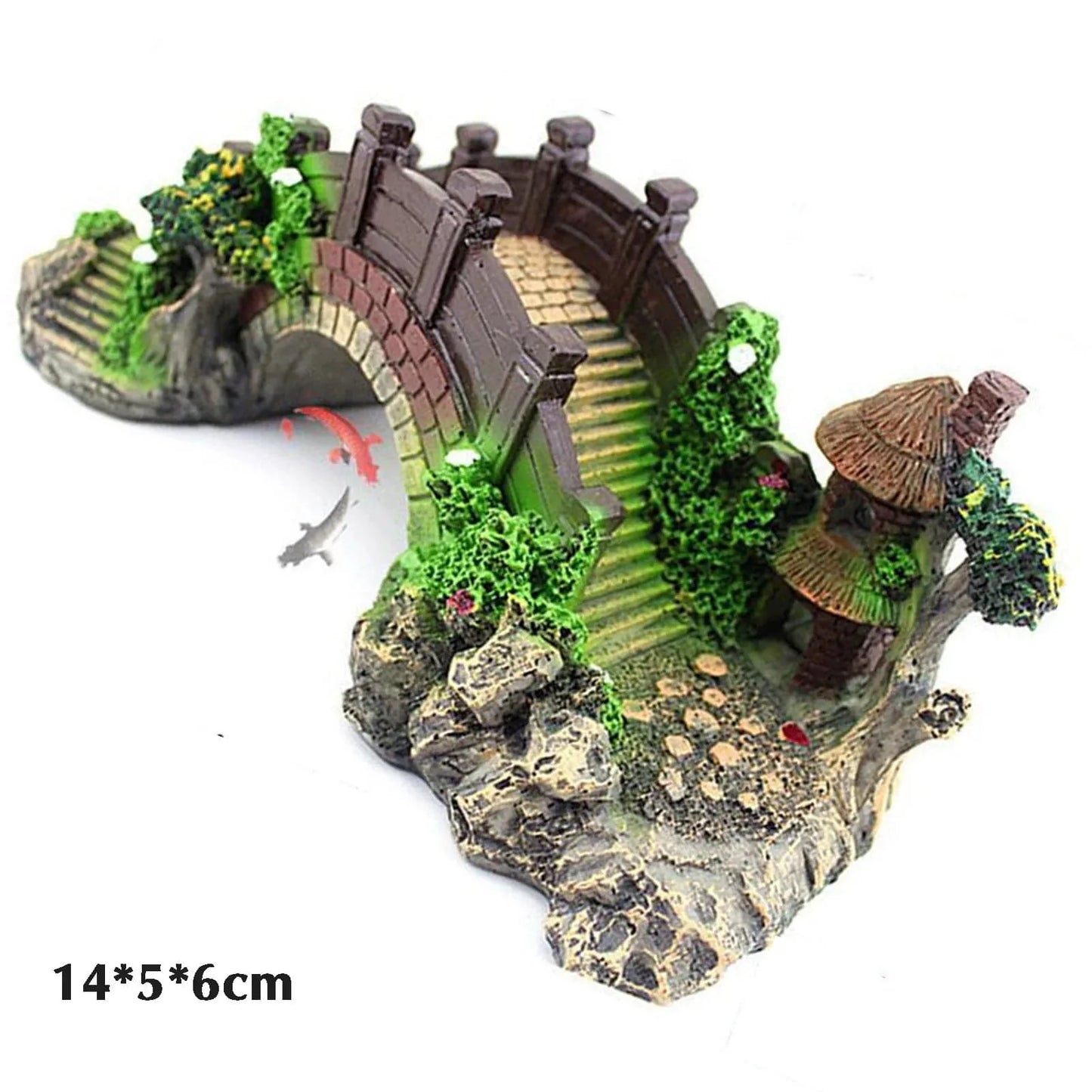 Fischtank Künstliche Brücke Harz Landschaft Dekoration Brücke Aquarium Ausstattungszubehör Ornament Höhle Aquatische Haustierfische | Brehn