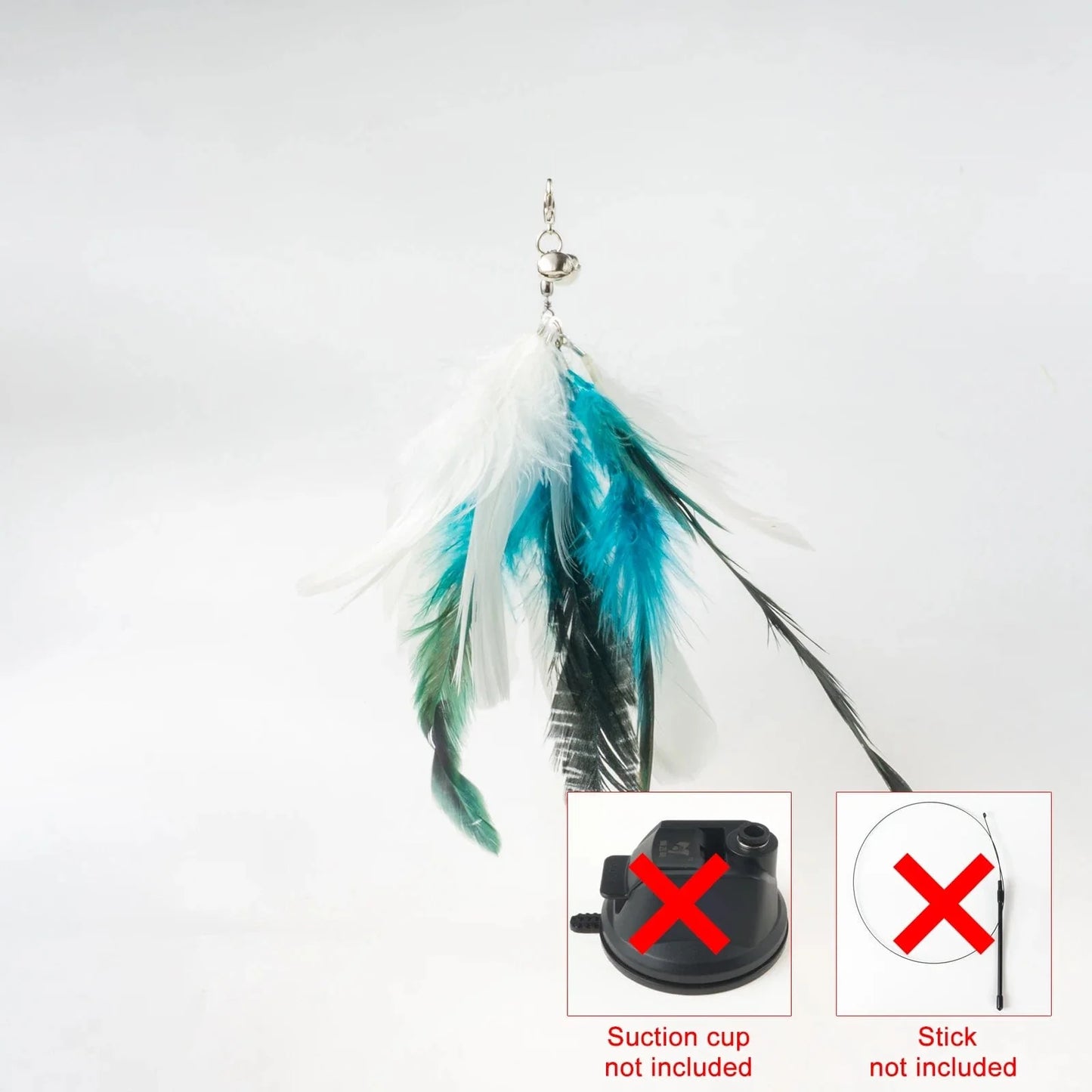 Handfree Bird/Feder Katzenangel mit Glocke Mächtiger Saugnapf Interaktive Spielzeuge für Katzen Kätzchen Jagd Bewegung Haustierprodukte | Brehn