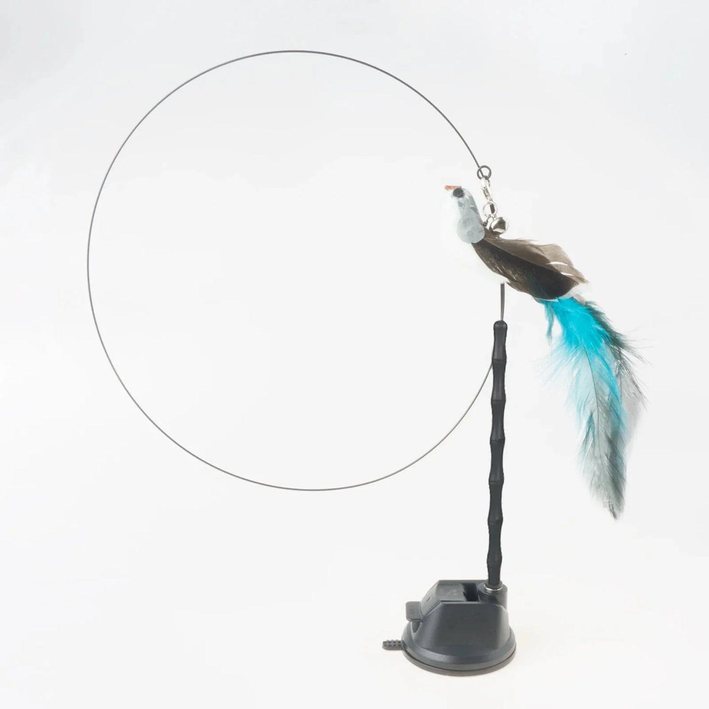 Handfree Bird/Feder Katzenangel mit Glocke Mächtiger Saugnapf Interaktive Spielzeuge für Katzen Kätzchen Jagd Bewegung Haustierprodukte | Brehn