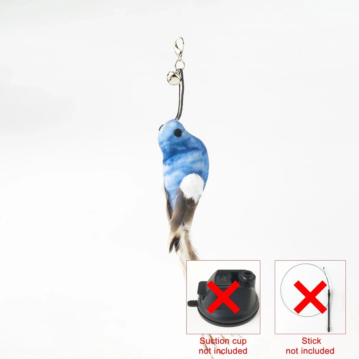 Handfree Bird/Feder Katzenangel mit Glocke Mächtiger Saugnapf Interaktive Spielzeuge für Katzen Kätzchen Jagd Bewegung Haustierprodukte | Brehn