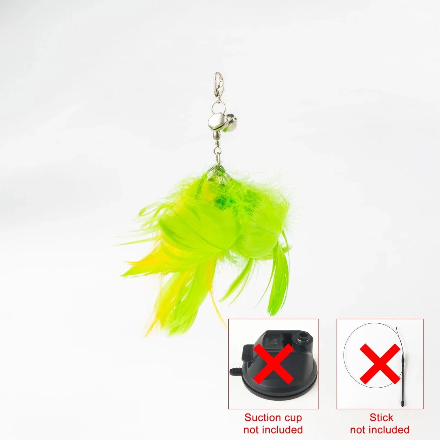 Handfree Bird/Feder Katzenangel mit Glocke Mächtiger Saugnapf Interaktive Spielzeuge für Katzen Kätzchen Jagd Bewegung Haustierprodukte | Brehn