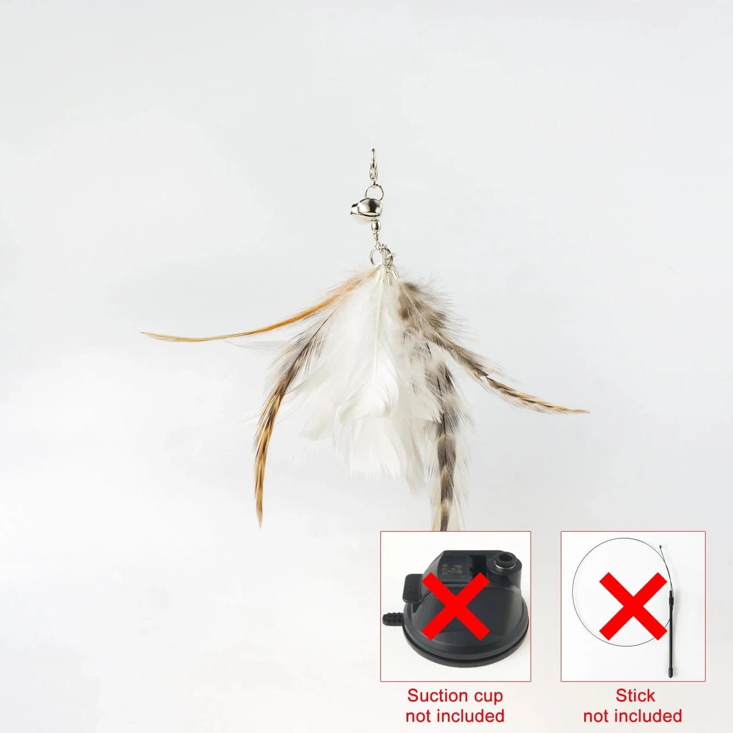 Handfree Bird/Feder Katzenangel mit Glocke Mächtiger Saugnapf Interaktive Spielzeuge für Katzen Kätzchen Jagd Bewegung Haustierprodukte | Brehn