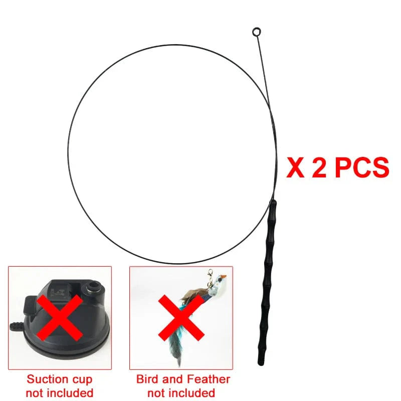 Handfree Bird/Feder Katzenangel mit Glocke Mächtiger Saugnapf Interaktive Spielzeuge für Katzen Kätzchen Jagd Bewegung Haustierprodukte | Brehn