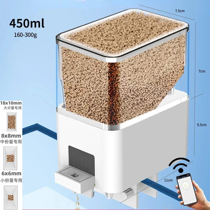 Automatischer Aquarium-Fischfutterautomat Timing/Wifi Wireless Smartphone App Intelligente Lautsprecher Sprachfernbedienung Fischfütterung | Brehn