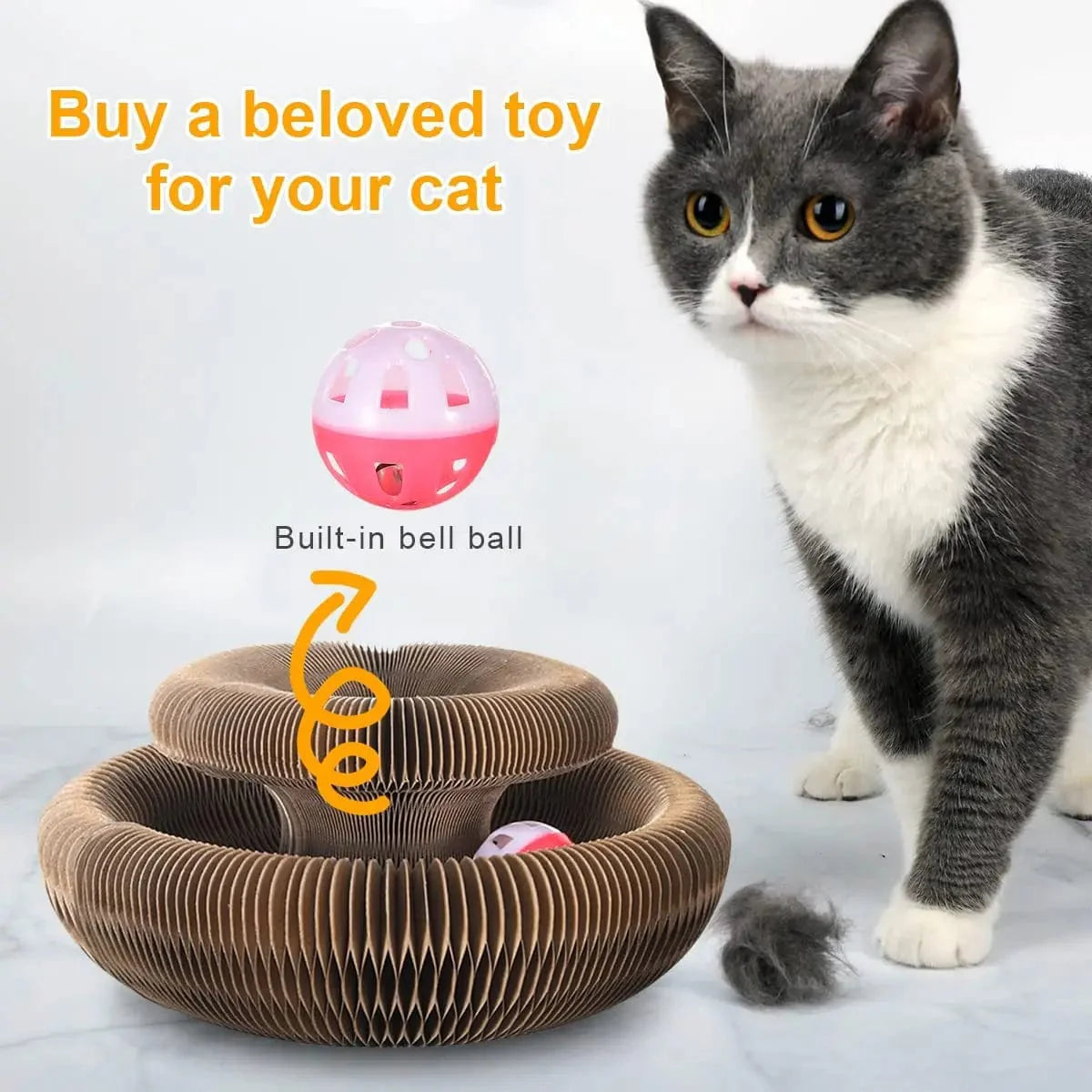 Magic Organ Katzenspielzeug Katzen Kratzbrett Rund Wellpappen Kratzsäule Spielzeug für Katzen Krallen schleifen Katzenzubehör | Brehn