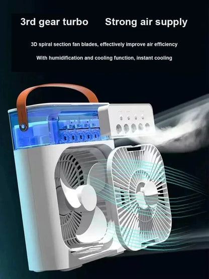 Neuer 3 In 1 Ventilator Klimaanlage Haushalts Mini Luftkühler LED Nachtlicht Tragbarer Luftbefeuchter Luftregelungsventilator Büro Zuhause Ventilator | Brehn