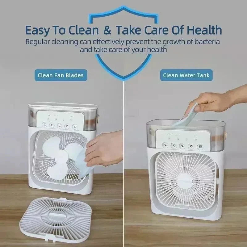 Neuer 3 In 1 Ventilator Klimaanlage Haushalts Mini Luftkühler LED Nachtlicht Tragbarer Luftbefeuchter Luftregelungsventilator Büro Zuhause Ventilator | Brehn