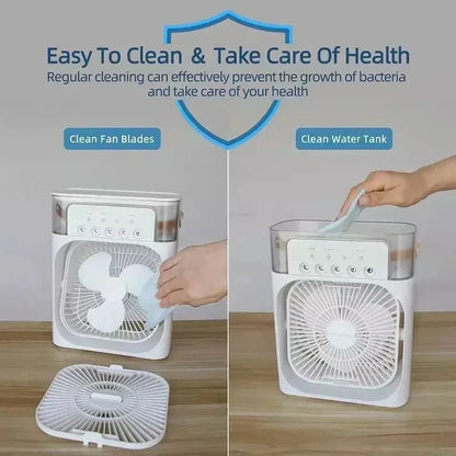Neuer 3 In 1 Ventilator Klimaanlage Haushalts Mini Luftkühler LED Nachtlicht Tragbarer Luftbefeuchter Luftregelungsventilator Büro Zuhause Ventilator | Brehn