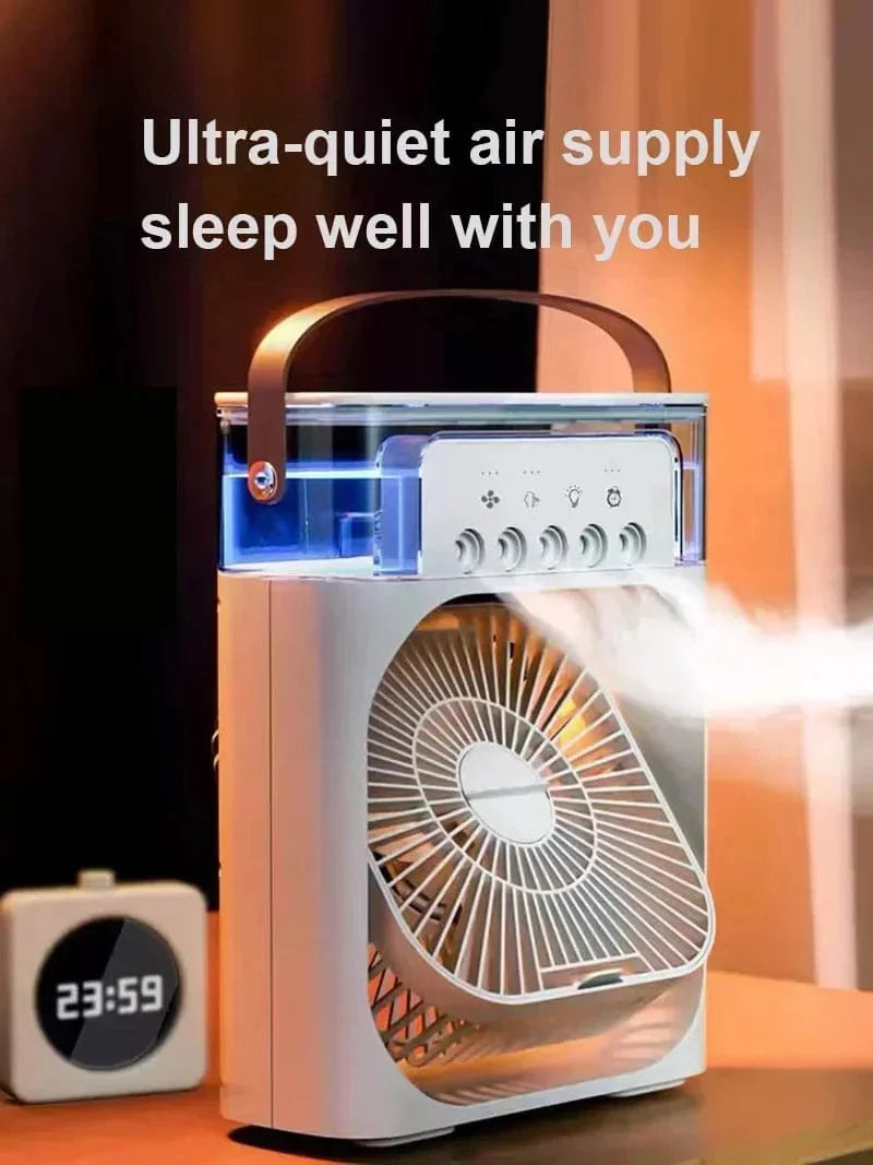 Neuer 3 In 1 Ventilator Klimaanlage Haushalts Mini Luftkühler LED Nachtlicht Tragbarer Luftbefeuchter Luftregelungsventilator Büro Zuhause Ventilator | Brehn