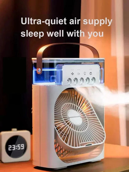 Neuer 3 In 1 Ventilator Klimaanlage Haushalts Mini Luftkühler LED Nachtlicht Tragbarer Luftbefeuchter Luftregelungsventilator Büro Zuhause Ventilator | Brehn
