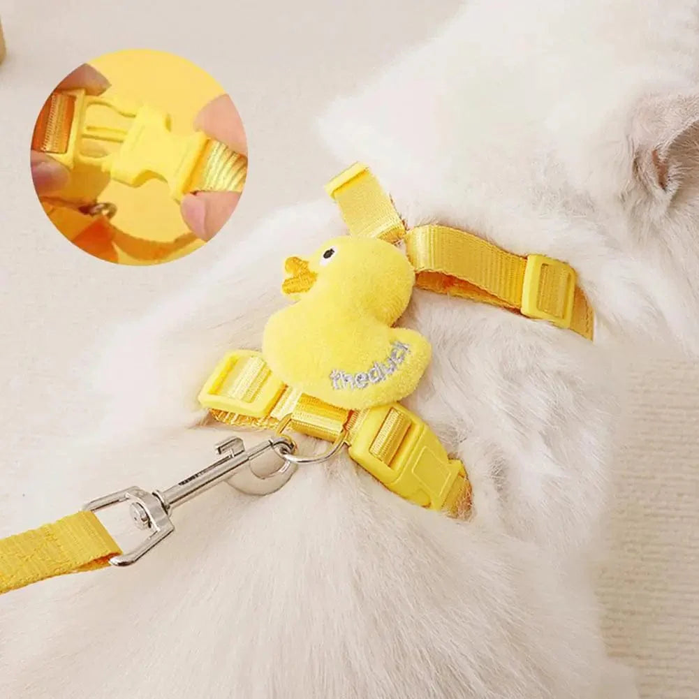 Pet Weste Weste Mit Leine Cartoon Gelbe Ente Walk-in Verstellbarer Schnalle Kleine Hund Welpe Katze Geschirr Haustierbedarf | Brehn