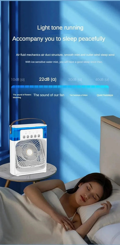 Tragbarer Luftbefeuchter Ventilator Klimaanlage Haushalt Kleiner Luftkühler Hydrokühlung Tragbare Luftanpassung für das Büro 3-Geschwindigkeitsventilator | Brehn