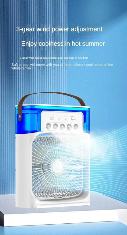 Tragbarer Luftbefeuchter Ventilator Klimaanlage Haushalt Kleiner Luftkühler Hydrokühlung Tragbare Luftanpassung für das Büro 3-Geschwindigkeitsventilator | Brehn