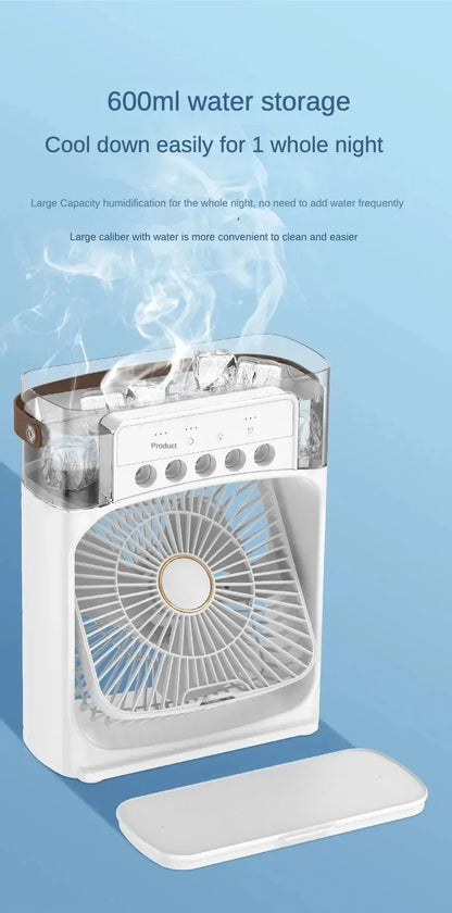 Tragbarer Luftbefeuchter Ventilator Klimaanlage Haushalt Kleiner Luftkühler Hydrokühlung Tragbare Luftanpassung für das Büro 3-Geschwindigkeitsventilator | Brehn