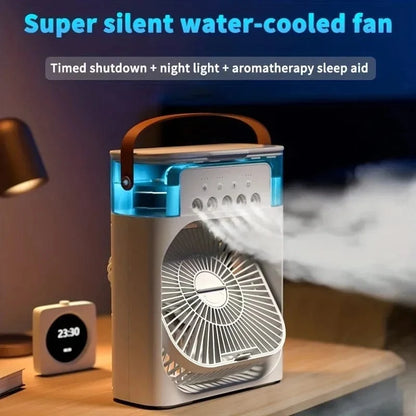 Tragbarer Luftbefeuchter Ventilator Klimaanlage Haushalt Kleiner Luftkühler Hydrokühlung Tragbare Luftanpassung für das Büro 3-Geschwindigkeitsventilator | Brehn