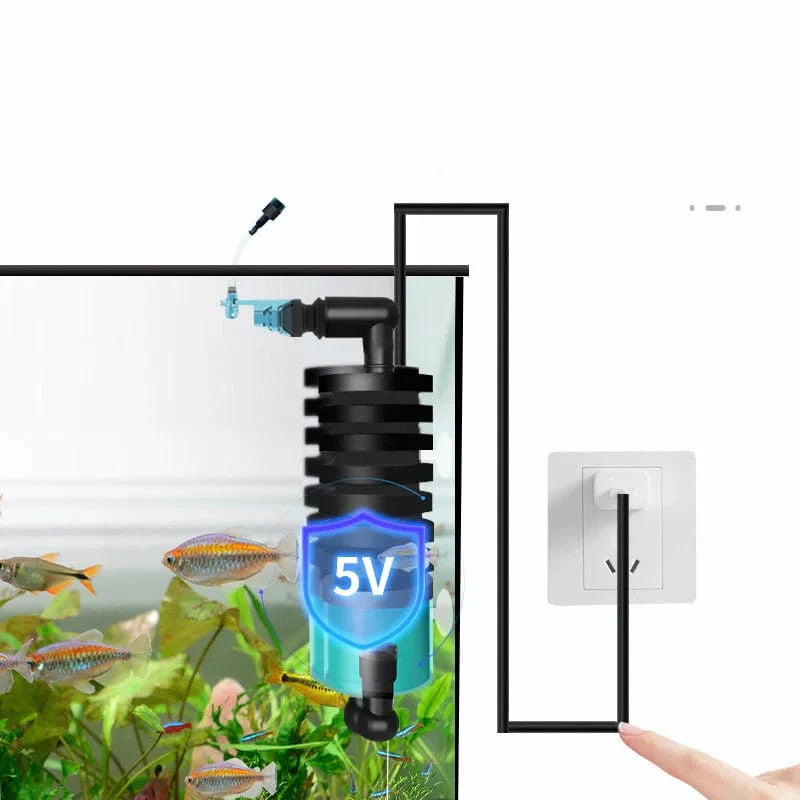 Qanvee Elektrische Wasser-Schwamm USB-Reiniger Biologischer Sauerstoff Fischtankfilter Schaum Aquarium Zubehör Filtro Ausrüstungsartikel | Brehn