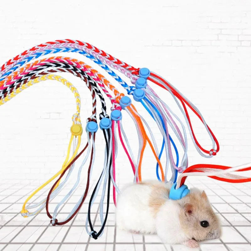 1,4m 2,0m Verstellbare Haustier Hamster Leine Geschirr Seil Gerbil Baumwollseil Geschirr Leine Halsband für Ratte Maus Hamster Haustier Käfig Leine | Brehn