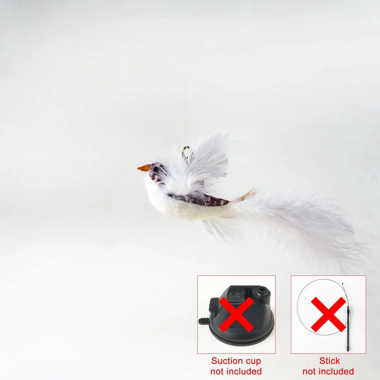 Handfree Bird/Feder Katzenangel mit Glocke Mächtiger Saugnapf Interaktive Spielzeuge für Katzen Kätzchen Jagd Bewegung Haustierprodukte | Brehn