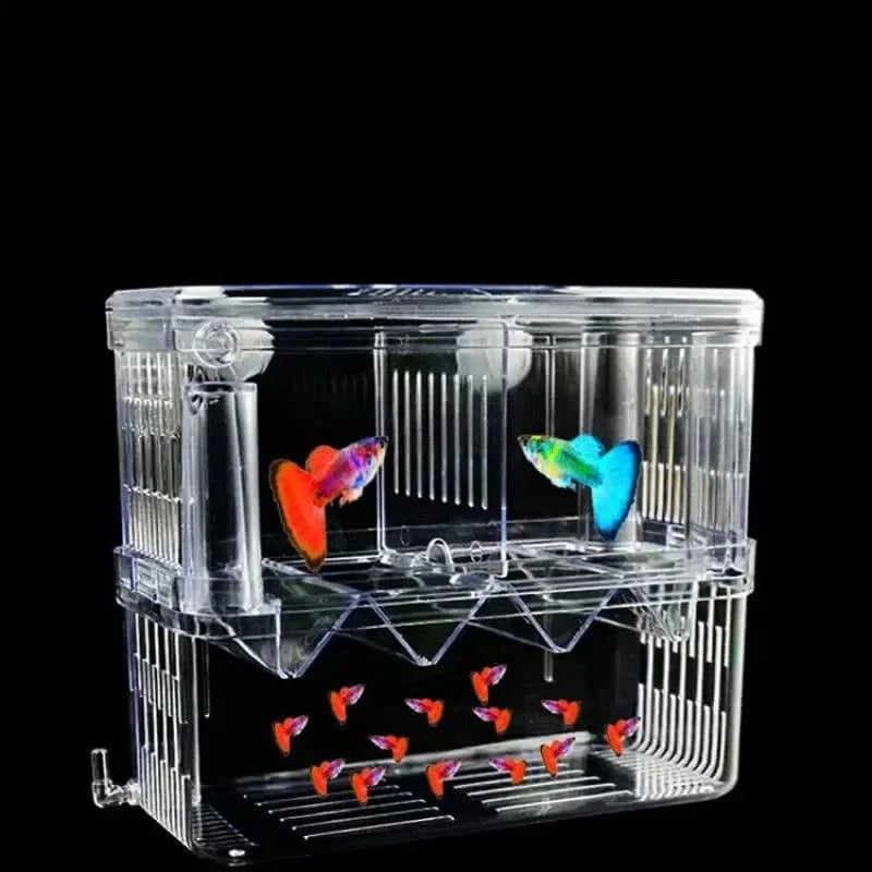 S/L/XL Aquarium-Acryl-Doppel-Deck-Klar-Fisch-Zucht-Isolationsbox Aquarium-Züchter Fisch-Brutkasten-Trenner Garnelen Fisch-Verletzt | Brehn