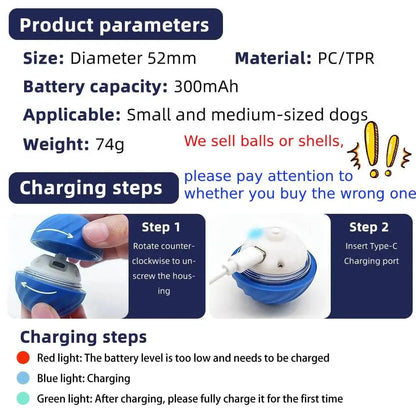 Smart Dog Toy Ball Elektronisches Interaktives Haustier Spielzeug Bewegende Kugel USB Automatisch Bewegend Springend für Welpen Geburtstagsgeschenk Katze Produkt | Brehn