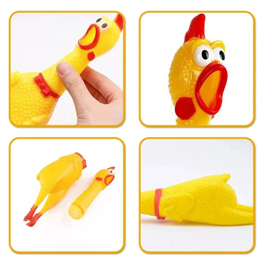Gelbe schreiende Huhn Hundespielzeuge Neuheit und langlebiges Kauspielzeug Geräusch Quetschschrei Spielzeug | Brehn