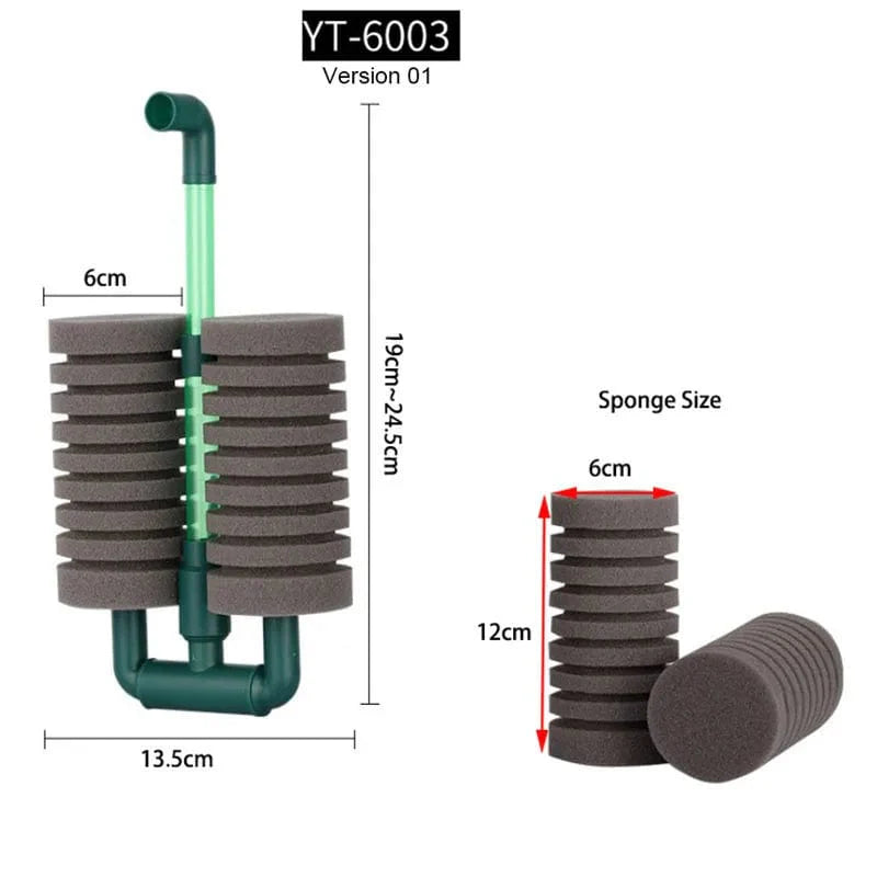 Neuer Bio-Schaumfilter für Aquarium Fischtank Garnelen Teich Luftpumpe Biochemische Filtration Geräuschloser Schaumstoff Aquarium Zubehör | Brehn